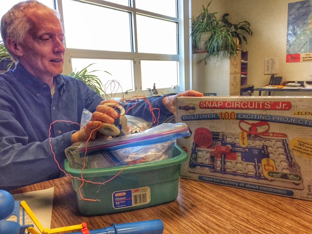 Allen Dolleris with a donated circuitry kit 